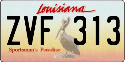 LA license plate ZVF313