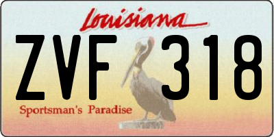 LA license plate ZVF318