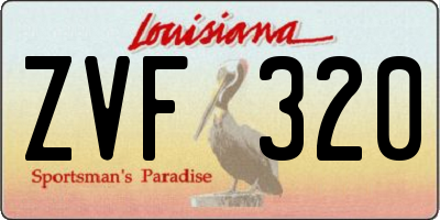 LA license plate ZVF320
