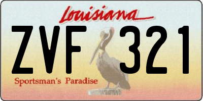 LA license plate ZVF321