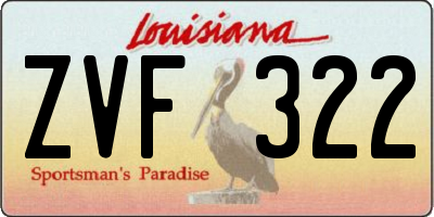 LA license plate ZVF322