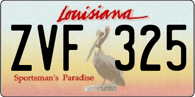 LA license plate ZVF325