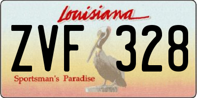 LA license plate ZVF328