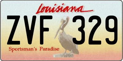 LA license plate ZVF329