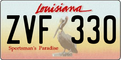 LA license plate ZVF330