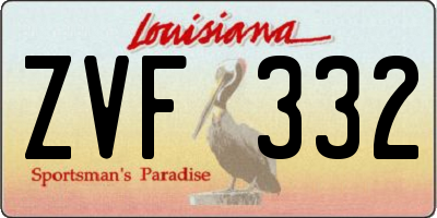 LA license plate ZVF332