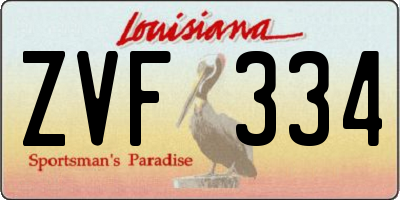 LA license plate ZVF334