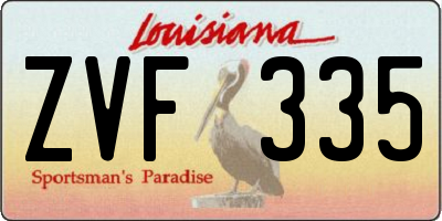 LA license plate ZVF335