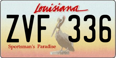 LA license plate ZVF336