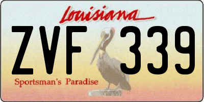 LA license plate ZVF339