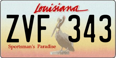 LA license plate ZVF343