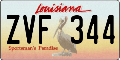 LA license plate ZVF344