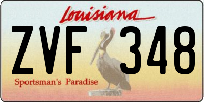 LA license plate ZVF348