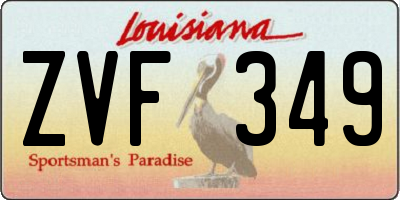 LA license plate ZVF349