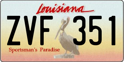 LA license plate ZVF351