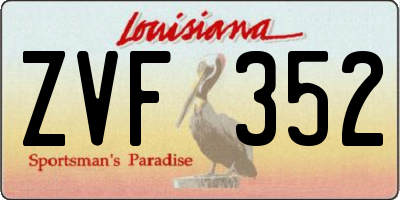 LA license plate ZVF352