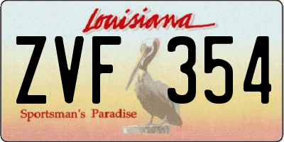 LA license plate ZVF354