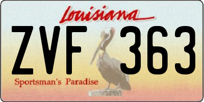 LA license plate ZVF363