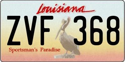 LA license plate ZVF368