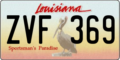 LA license plate ZVF369