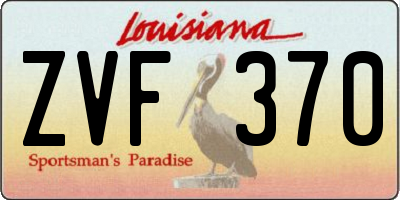 LA license plate ZVF370