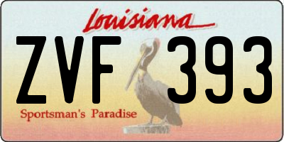 LA license plate ZVF393