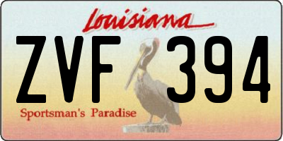 LA license plate ZVF394