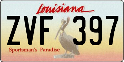 LA license plate ZVF397