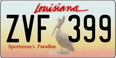 LA license plate ZVF399