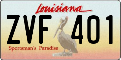 LA license plate ZVF401