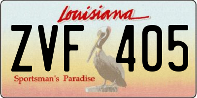 LA license plate ZVF405