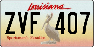 LA license plate ZVF407