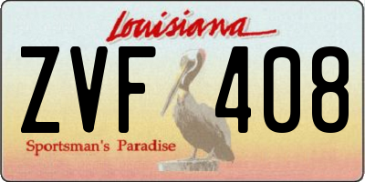 LA license plate ZVF408