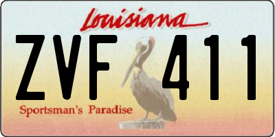 LA license plate ZVF411