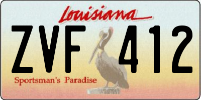 LA license plate ZVF412