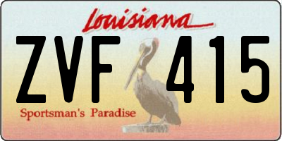 LA license plate ZVF415