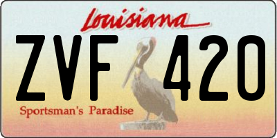 LA license plate ZVF420