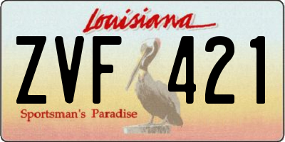 LA license plate ZVF421