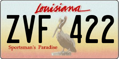 LA license plate ZVF422