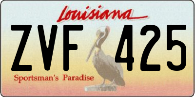 LA license plate ZVF425