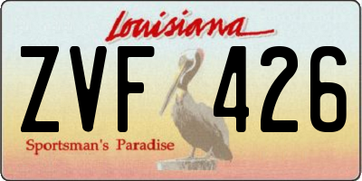 LA license plate ZVF426