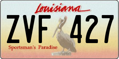 LA license plate ZVF427