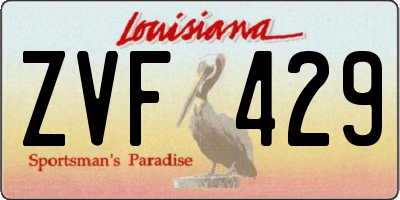 LA license plate ZVF429