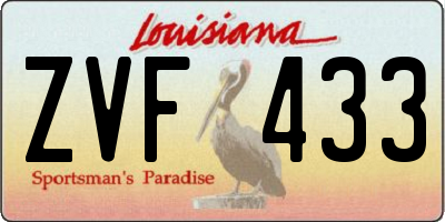 LA license plate ZVF433