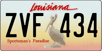 LA license plate ZVF434