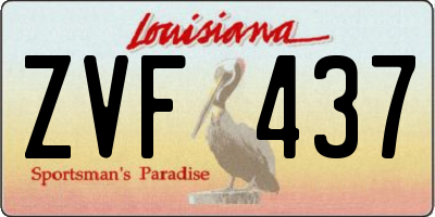 LA license plate ZVF437