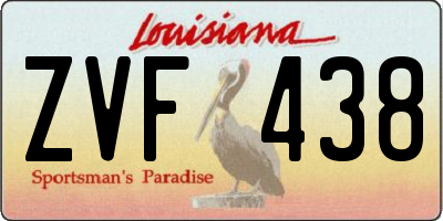 LA license plate ZVF438