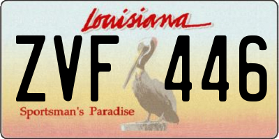 LA license plate ZVF446