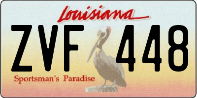 LA license plate ZVF448