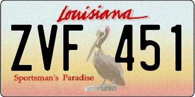 LA license plate ZVF451